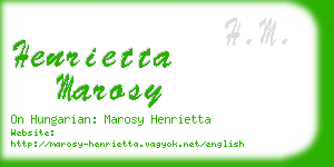 henrietta marosy business card